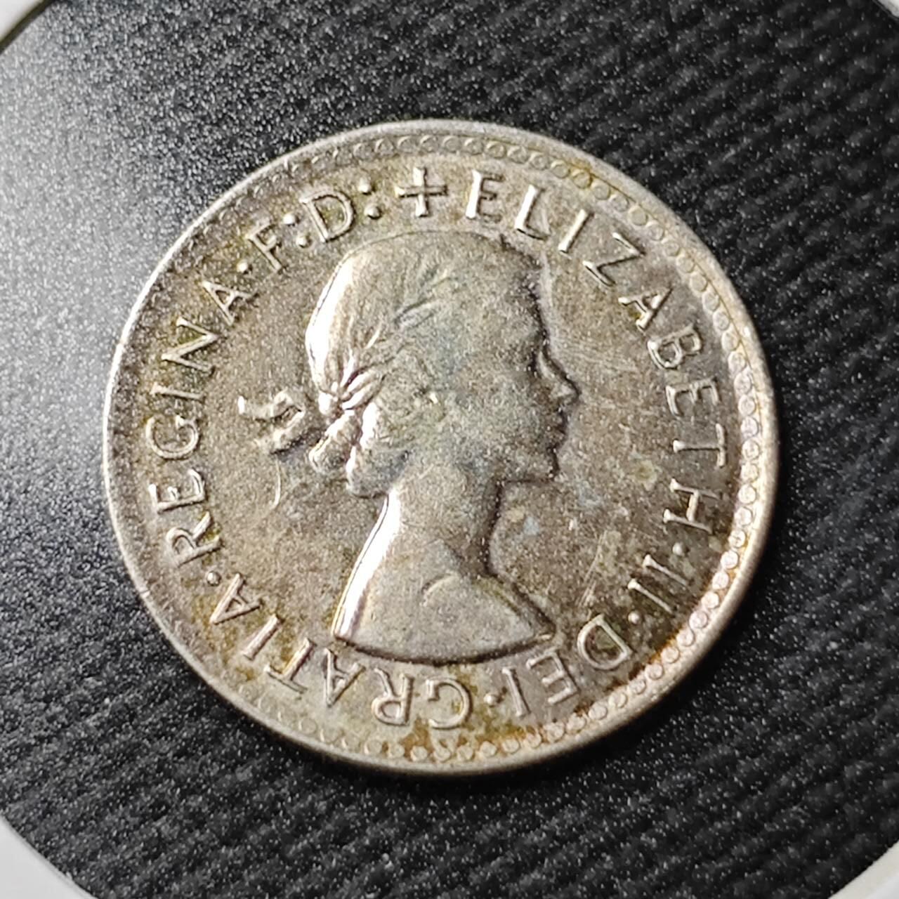 KK钱币收藏小铺  第365场  2月预留时间 周末发货  1962澳大利亚3便士银币