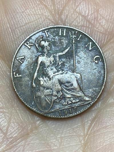 2025年第一百二十四场(总第一百五十场）外国好品散币(免佣金) - 英国🇬🇧1917年1法新(乔治五世第一版)