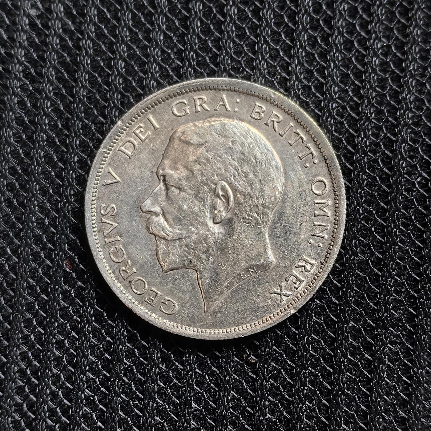 道一币馆币章第一百五十三场 英国1918年乔治五世半克朗银币  14.14g 925S