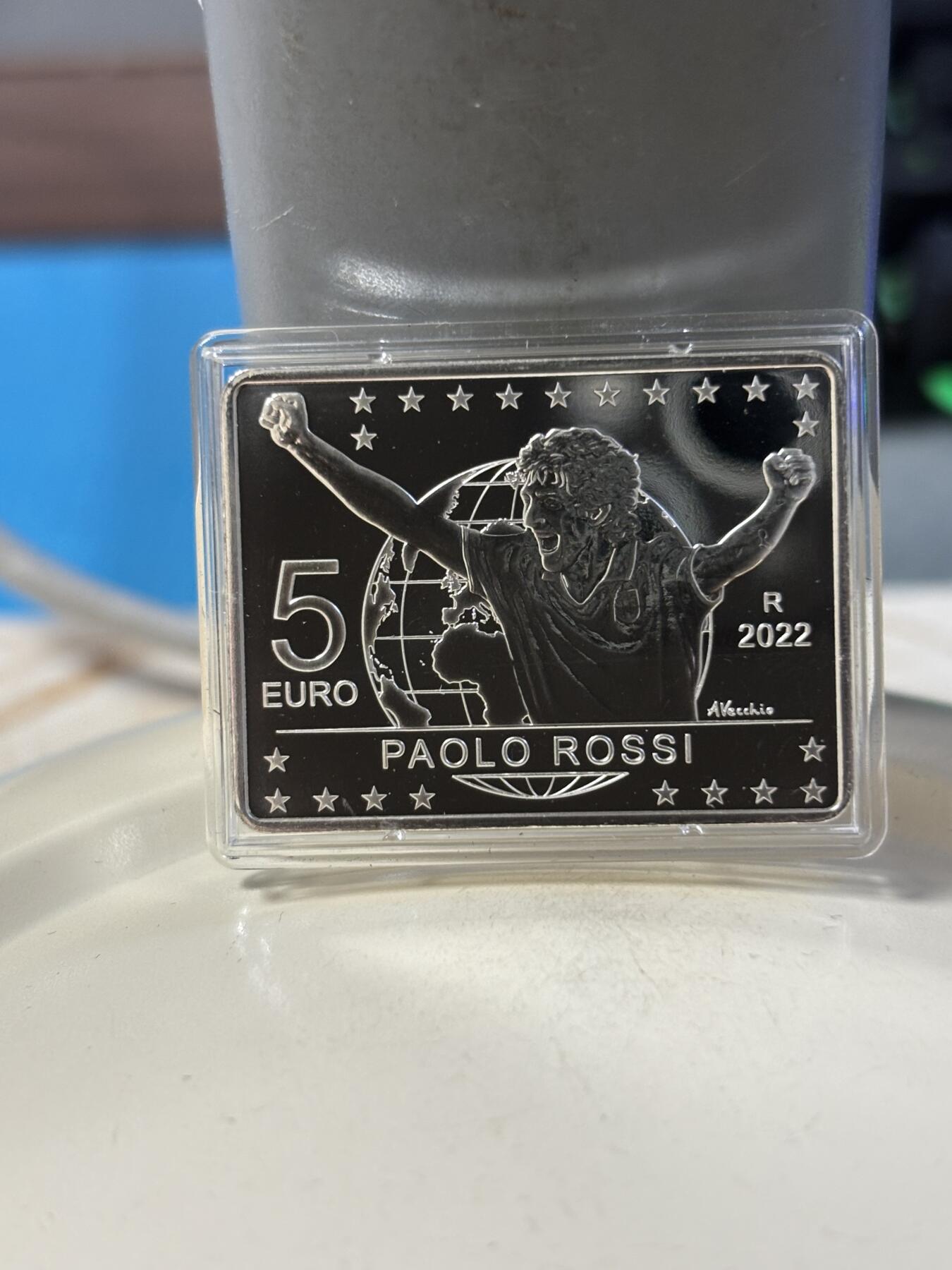 第181期拍卖 意大利2022年足球名将保罗·罗西夺冠40周年银币，925银，18克，发行6000枚