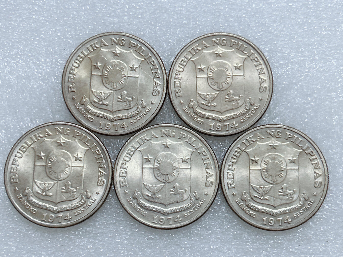 第一海外回流一元起拍收藏 散集专场  第262期 菲律宾1974年1比索大币 5枚 原光品