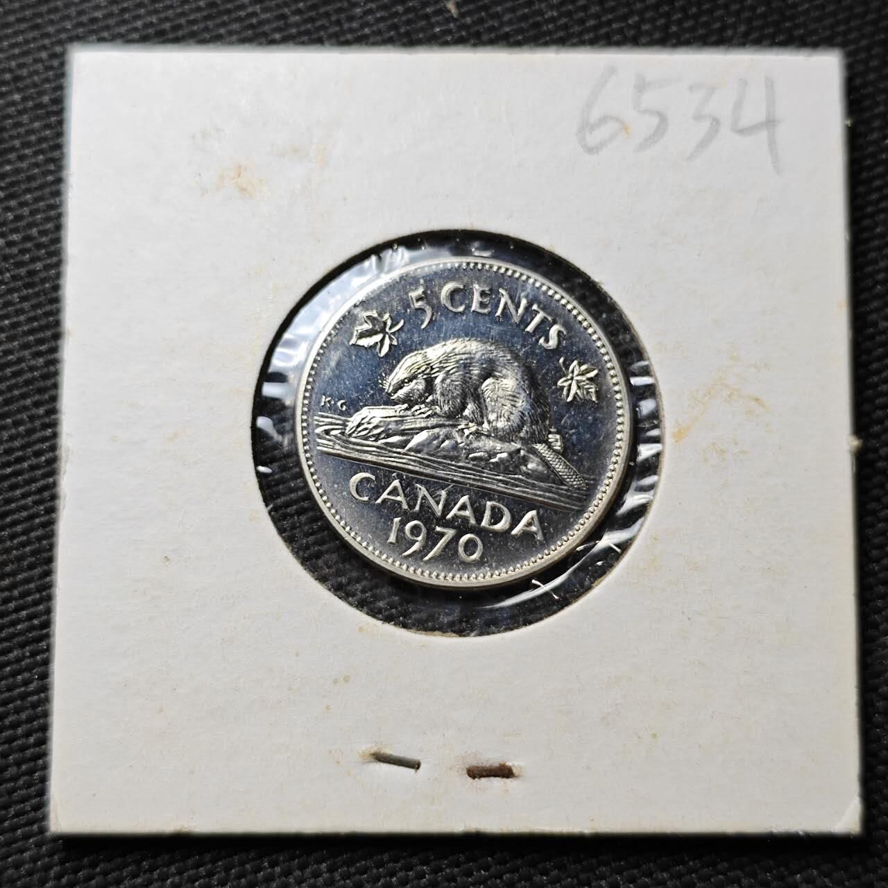 KK钱币收藏小铺  第365场  2月预留时间 周末发货  1970加拿大5分 好品