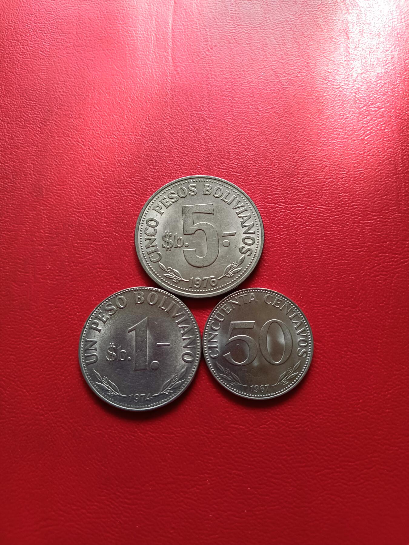 【云涧收藏】第七十七场 玻利维亚1967年～1976年3枚，UNC