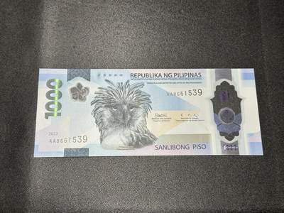 《外钞收藏家》第五百八十二期（精品场）（本平台长期征集拍品、欢迎藏友们联系合作） - 2022年菲律宾1000比索 全新UNC AA冠 无47