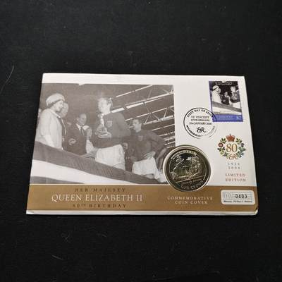 【全场包邮】纯粹捡漏拍475场（免费代拍第12场） - 【邮币封】直布罗陀2005年1克朗伊丽莎白二世女王的80大寿圣餐礼拜克朗型纪念币邮币封