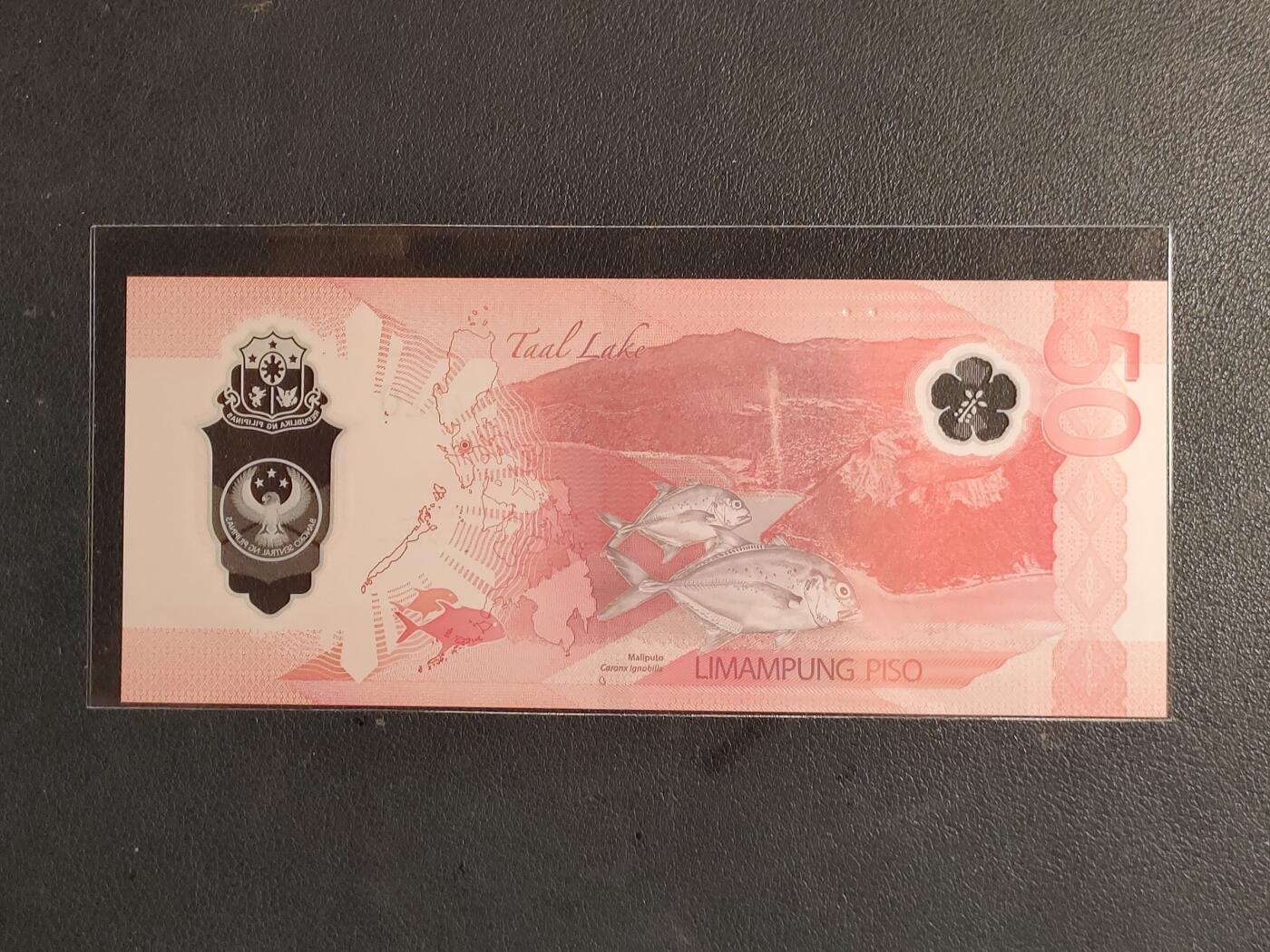 中外各国钞、纪念钞、券专场（第三十二场） 2025年50比索塑料钞  菲律宾动物豹子 亚洲全新（爱情号）