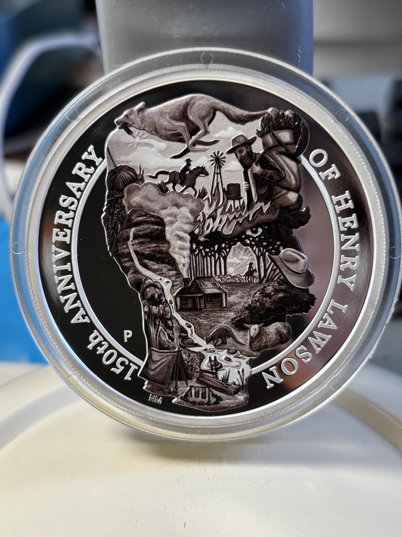 第181期拍卖 澳大利亚2017年诗人亨利劳森诞辰150周年5盎司银币，9999银，发行250枚