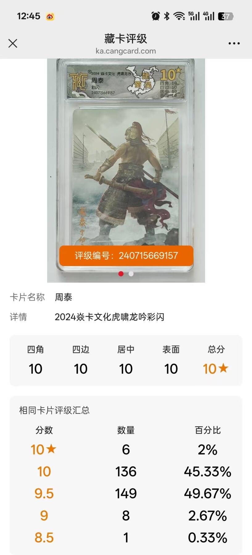 寸草不生拍卖会 第十三期 （ 持续收拍中） 2024 焱卡文化 虎啸龙吟 周泰彩闪 爆金 只有6张