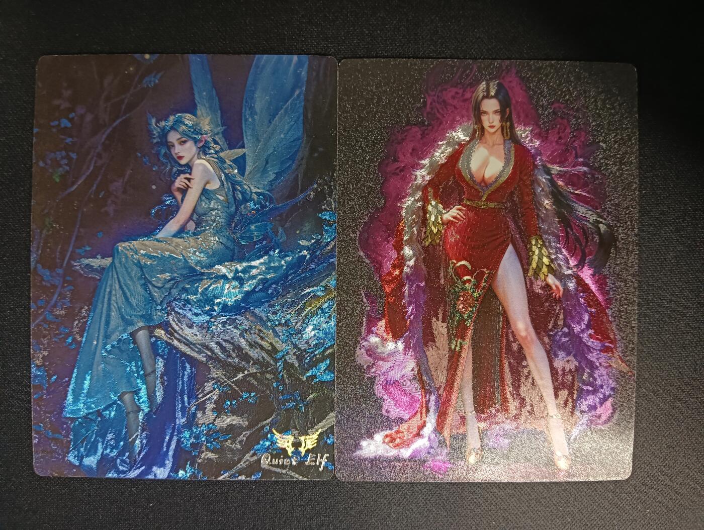 花开卡拍第46期（11月9号周日截拍，品控勿拍!!!拍品不寄存，运费5元，自制卡难免瑕疵，可能存在轻微撞角爆边等出厂瑕疵，品控介意勿拍！） 奇点卡牌 盲包卡 粗闪 宗rich女帝和蓝精灵