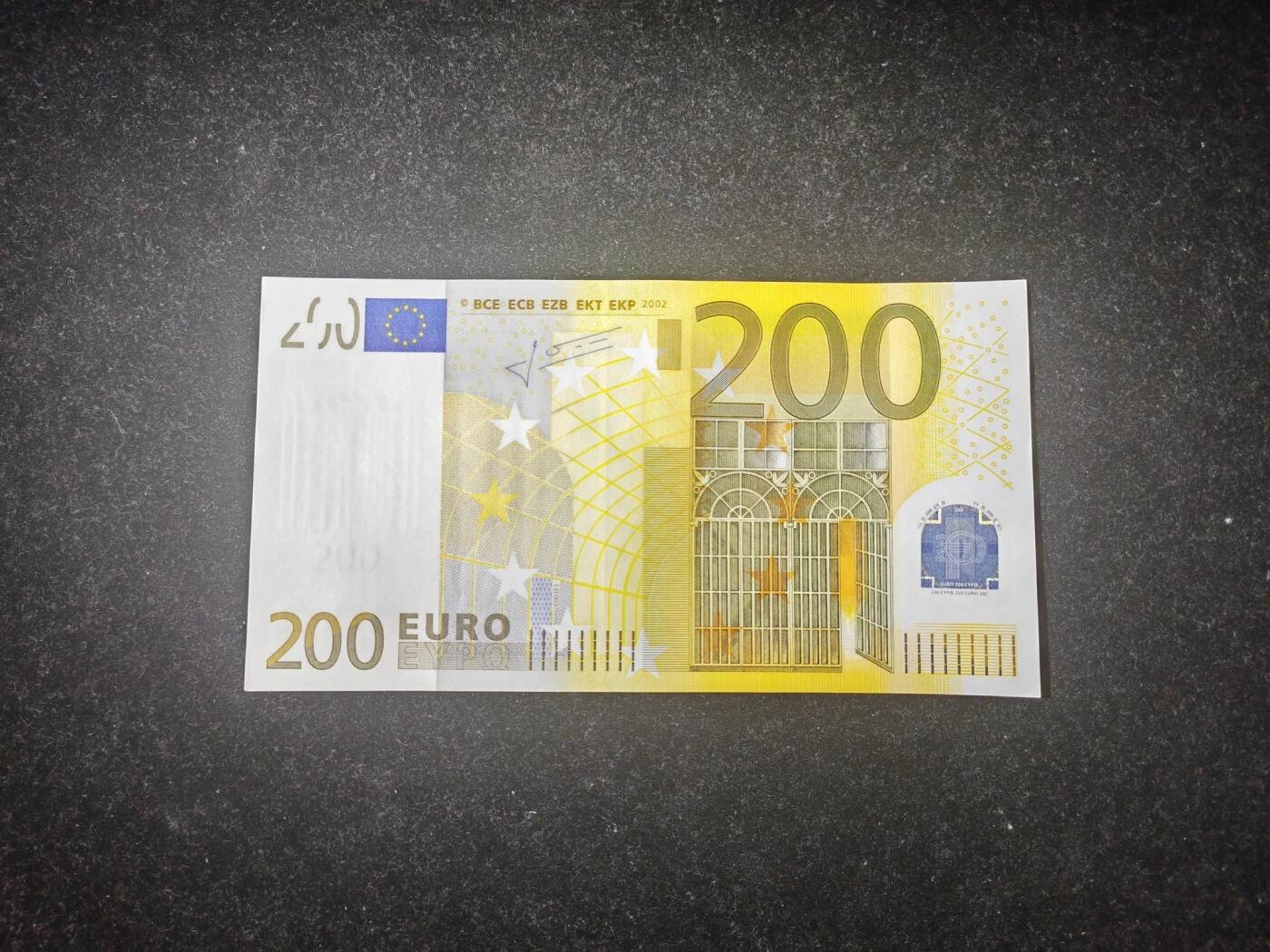 欧盟 2002版 二签 200欧 纸币 X冠德国版 全新UNC 