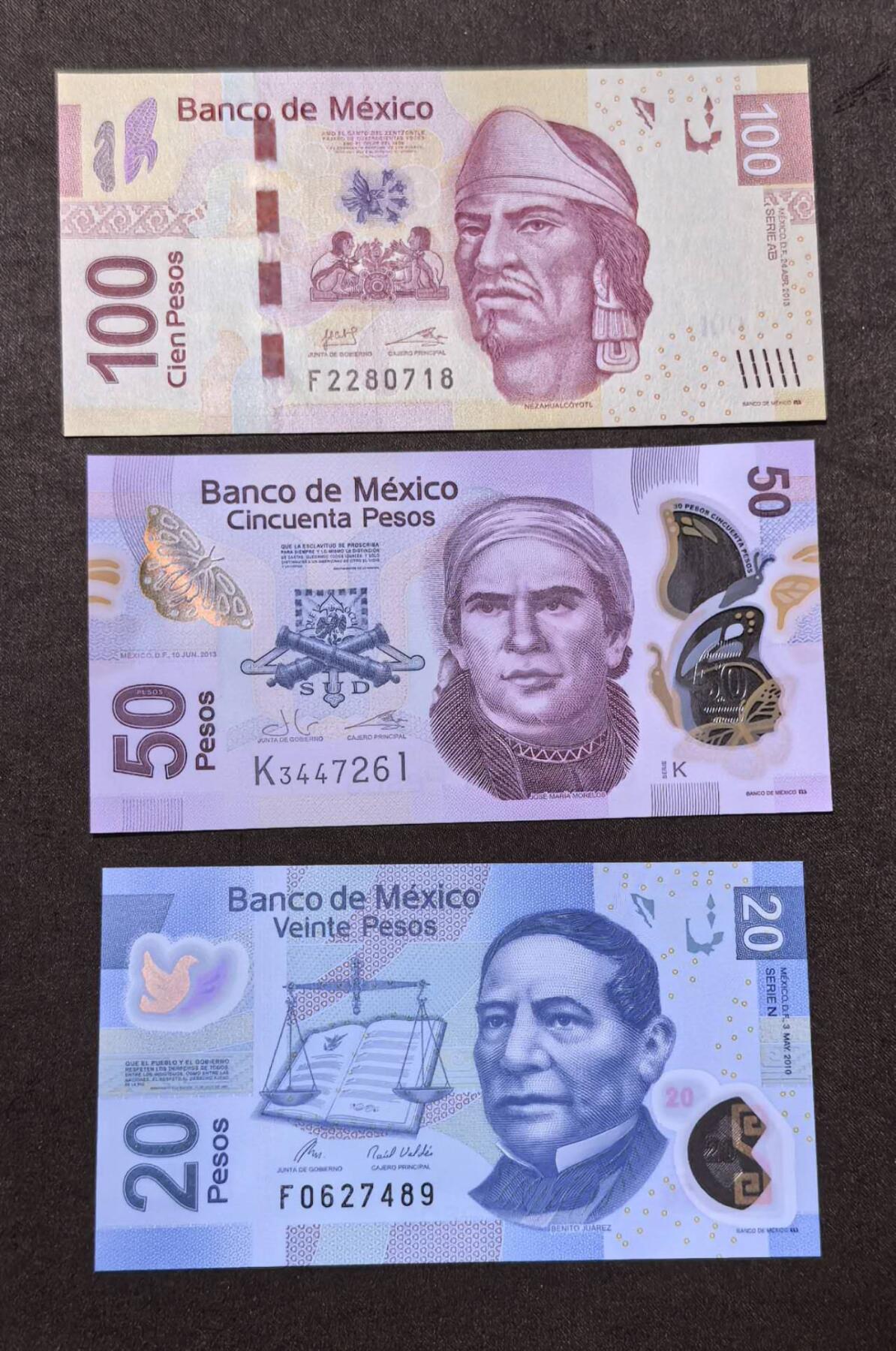 北京马甸外国币专卖第146期，外国纸币币专场，陆续上拍，欢迎关注 墨西哥纸币全新3张