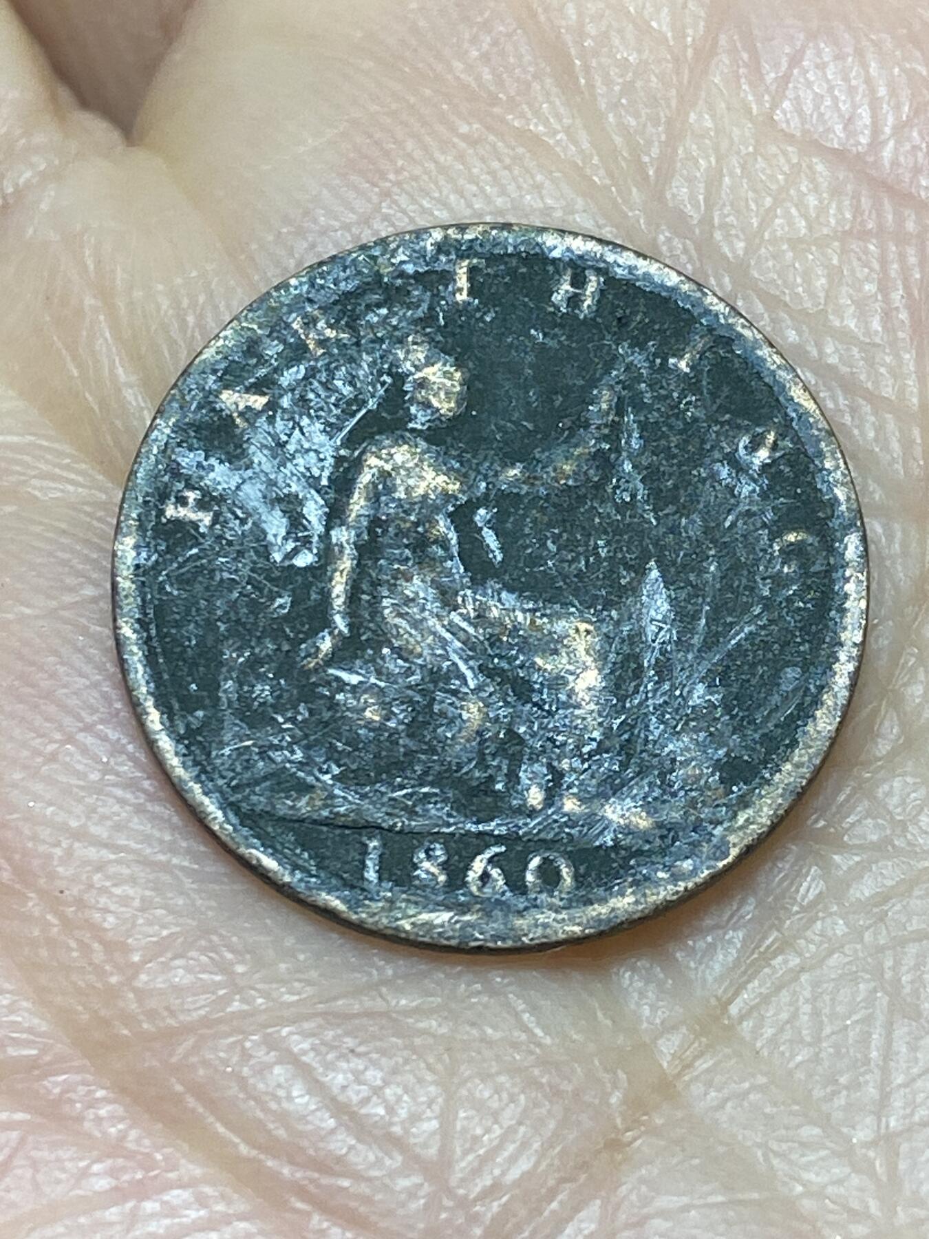 2025年第一百二十四场(总第一百五十场）外国好品散币(免佣金) 稀少年份–英国🇬🇧1860年1法新(维多利亚女王中年桂冠第二版，首发年)