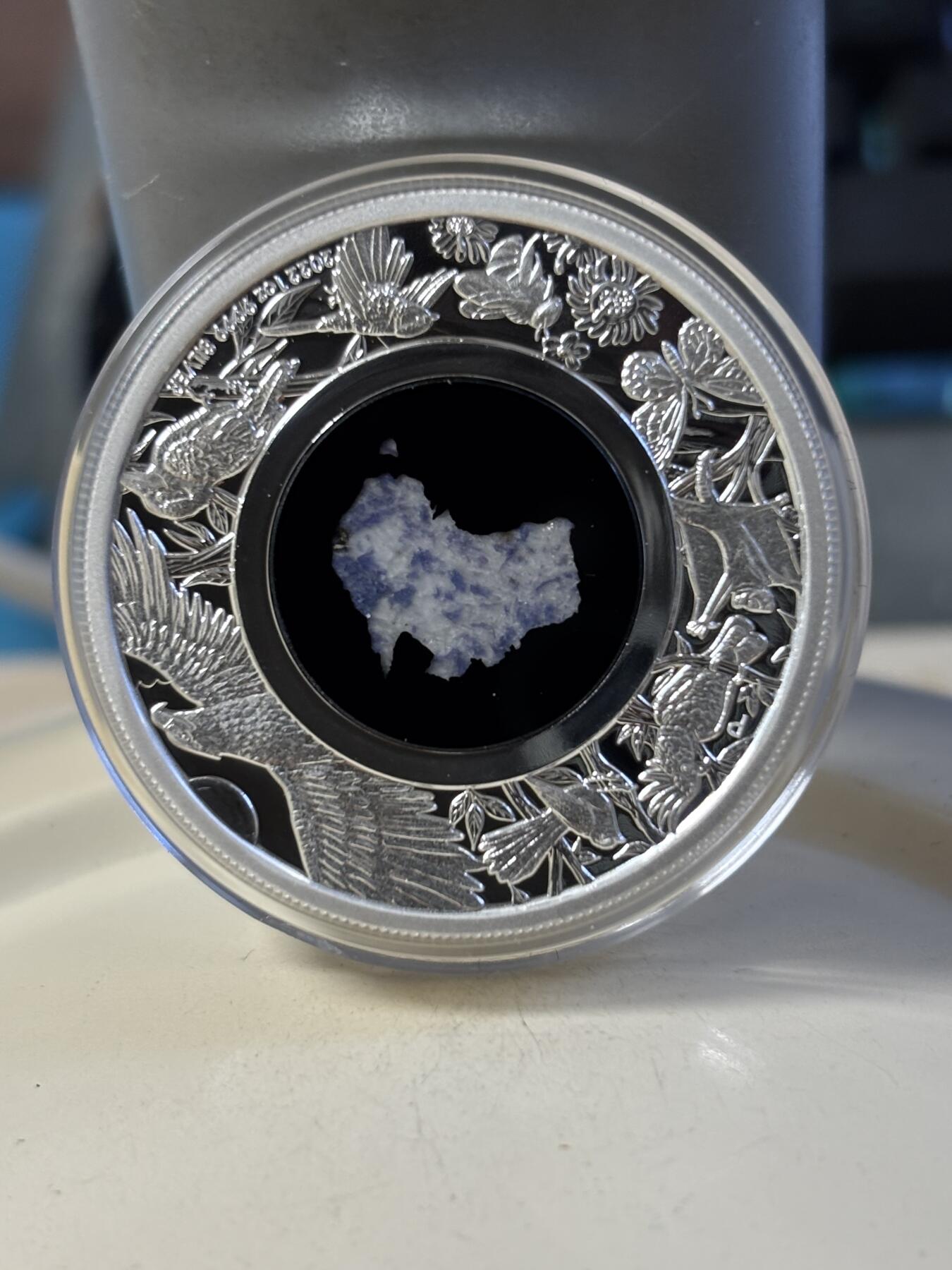 第181期拍卖 澳大利亚2022年南大陆3澳洲鸟类镶嵌蓝色云母1盎司银币，999银，发行5000枚