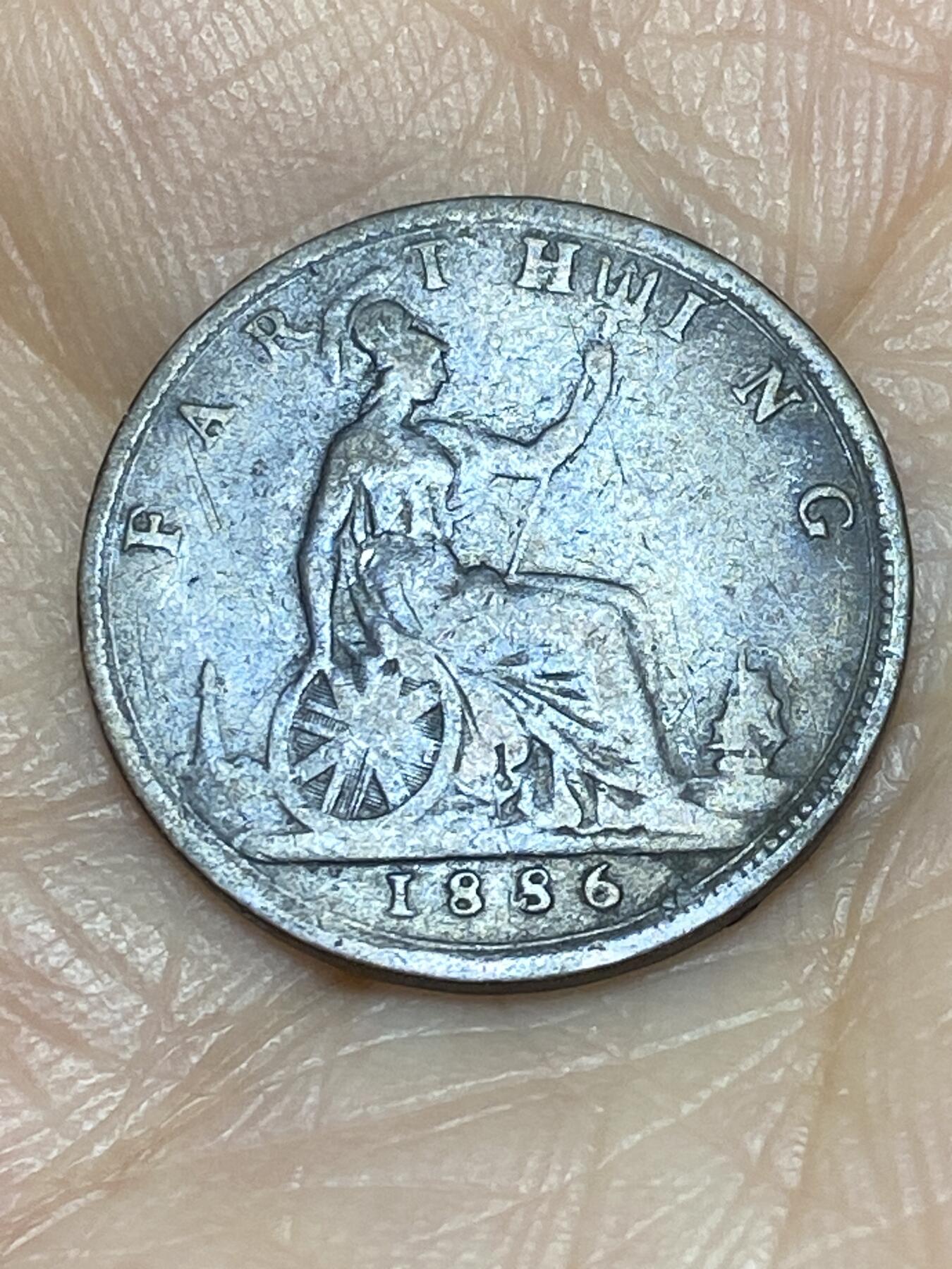 2025年第一百二十四场(总第一百五十场）外国好品散币(免佣金) 英国🇬🇧1886年1法新(维多利亚女王中年桂冠第三版)