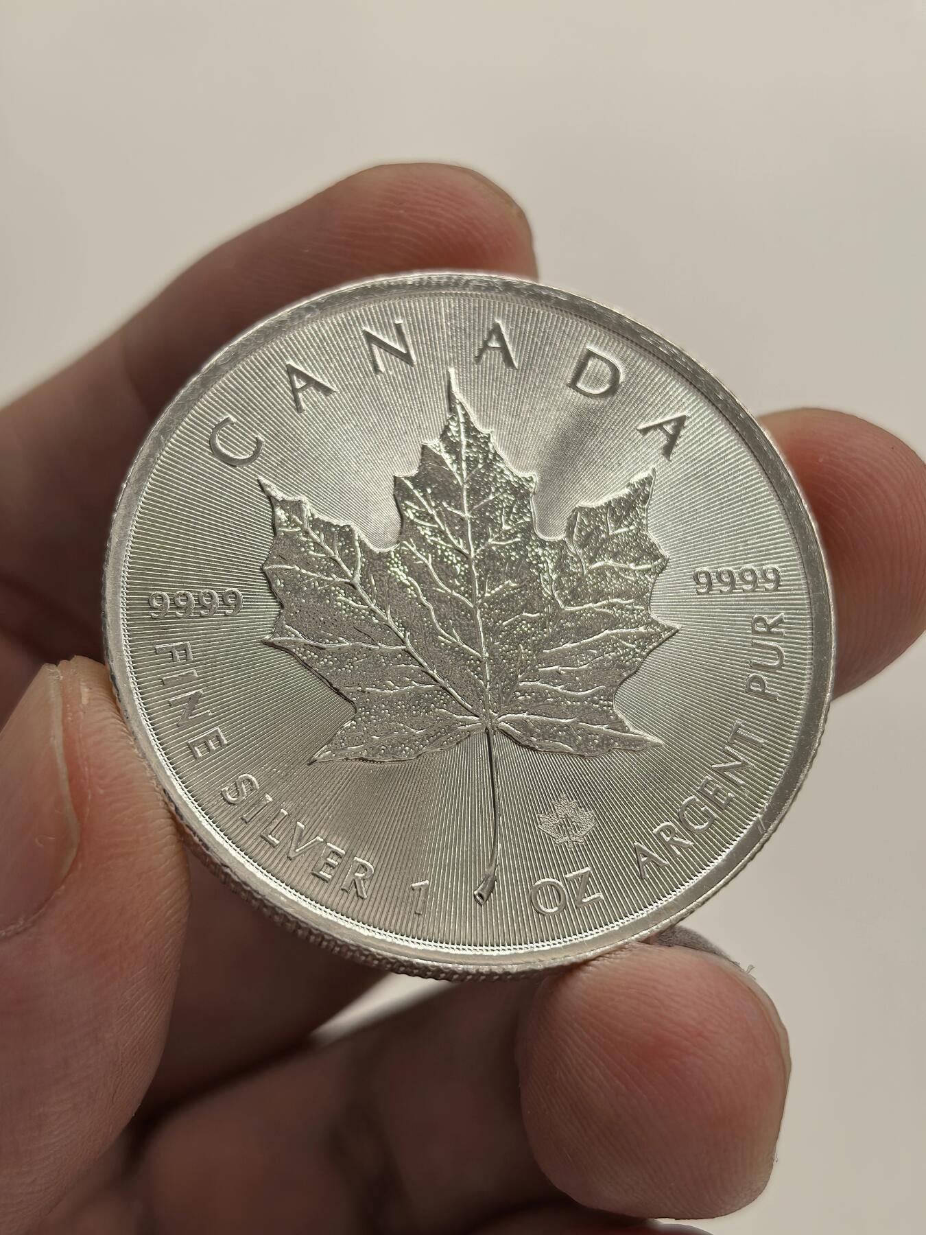 博洋堂世界钱币拍卖第146期（全场包邮） 加拿大2018年枫叶1盎司5元精制银币