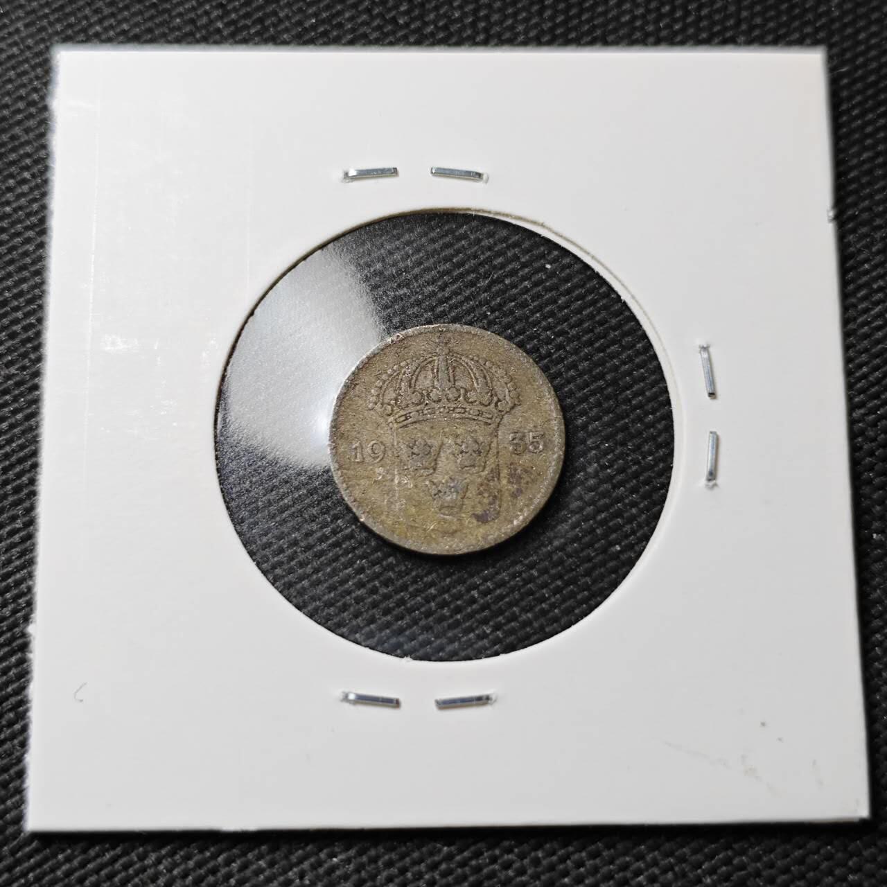 KK钱币收藏小铺  第365场  2月预留时间 周末发货  1935瑞典10欧尔银币