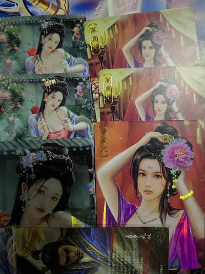 海绵宝宝卡牌专拍第7场(本场有自留价 鸽子勿扰 无佣金 各种亲签卡，套卡大套，自制卡难免瑕疵，可能存在轻微撞角爆边等出厂瑕疵，品控介意勿拍！) - 卡将卡牌 绝代芳华 万贞儿 潘玉儿 共6张