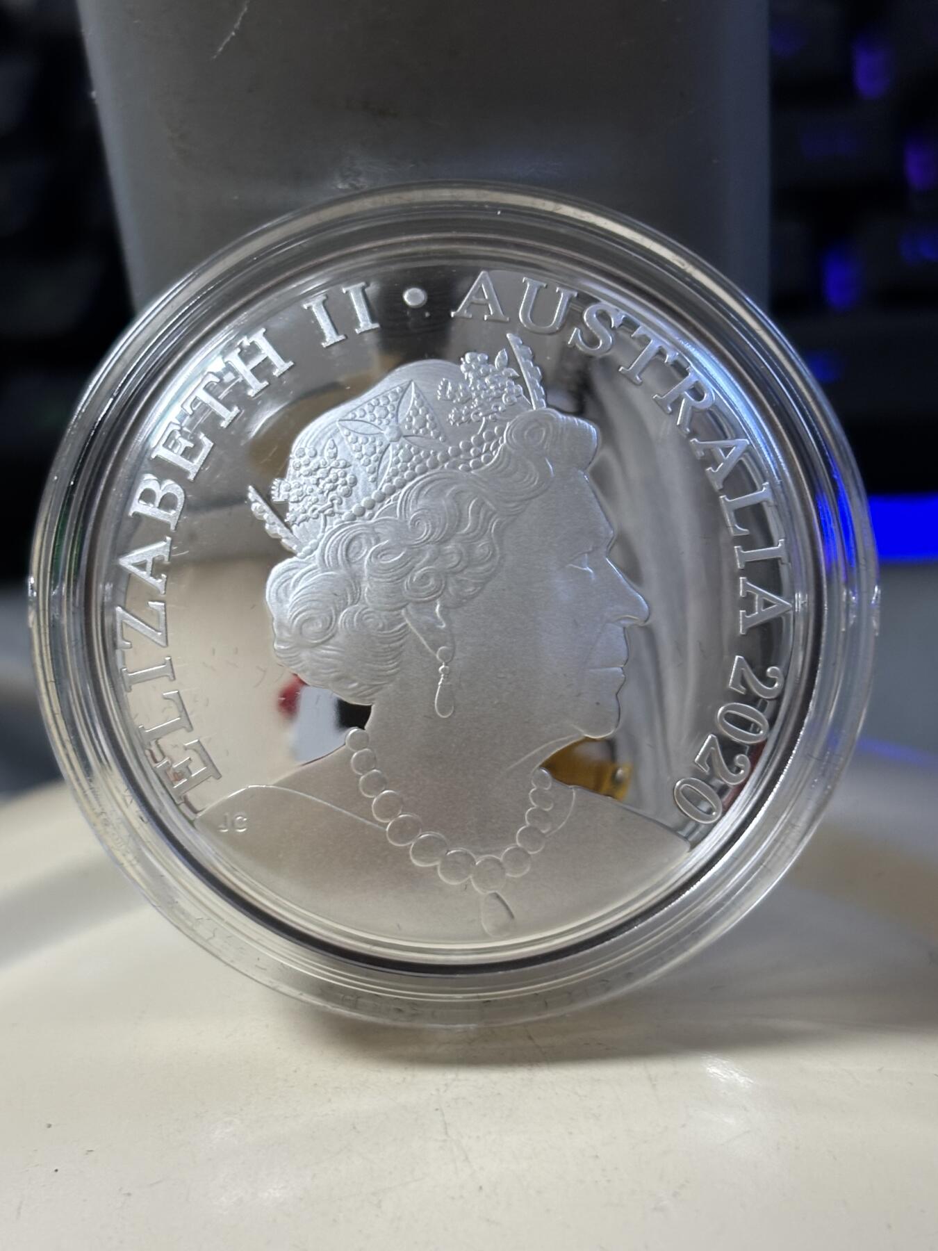 第181期拍卖 澳大利亚2020年东京奥运1盎司曲面精制纪念银币，9999银，发行2020枚