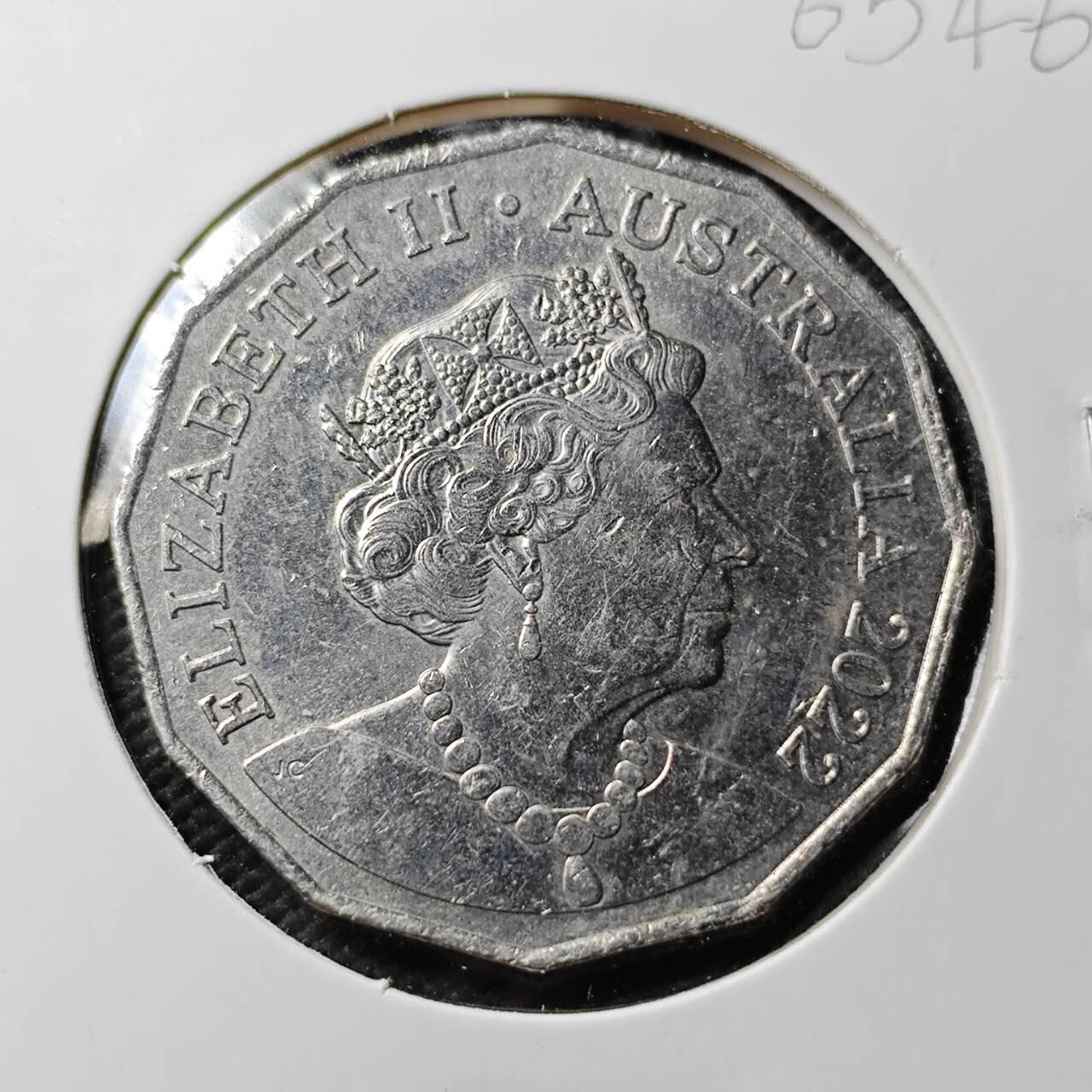 KK钱币收藏小铺  第365场  2月预留时间 周末发货  澳大利亚50分 女王老年版