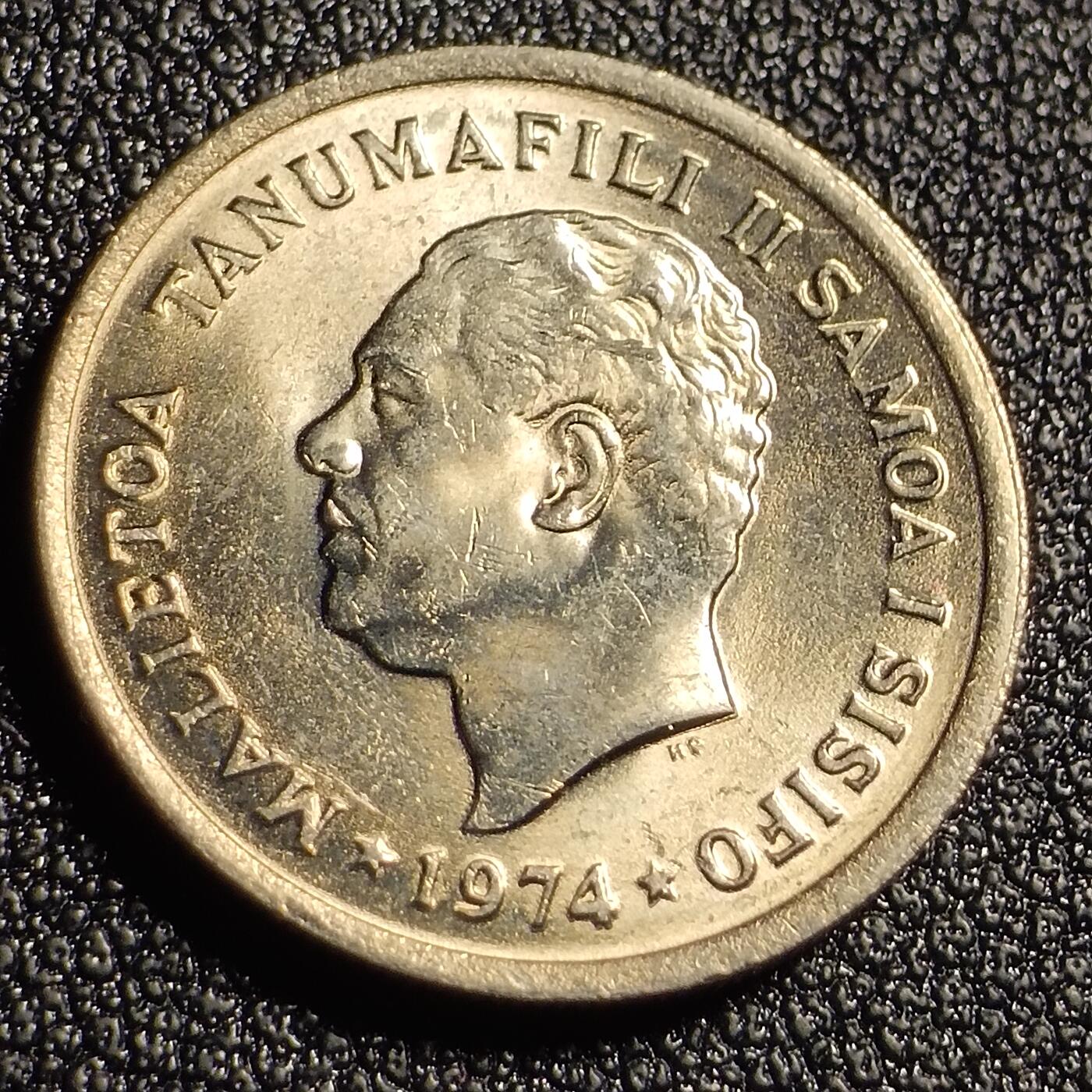 泉币菌-第128场-精品福利场(115场之后的本周末发货，感谢理解) 近未流通 大洋洲 萨摩亚5分硬币 菠萝 袋拆 直径约19.4毫米 