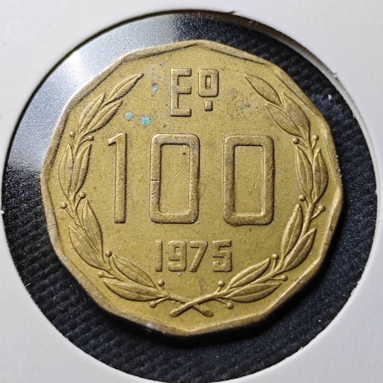 KK钱币收藏小铺  第365场  2月预留时间 周末发货  1975智利100比索