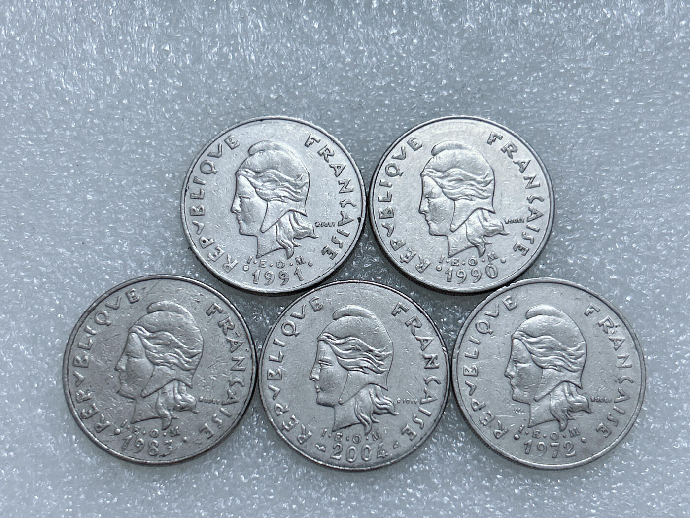 第一海外回流一元起拍收藏 散集专场  第262期 法属新喀里多尼亚20分硬币 5枚