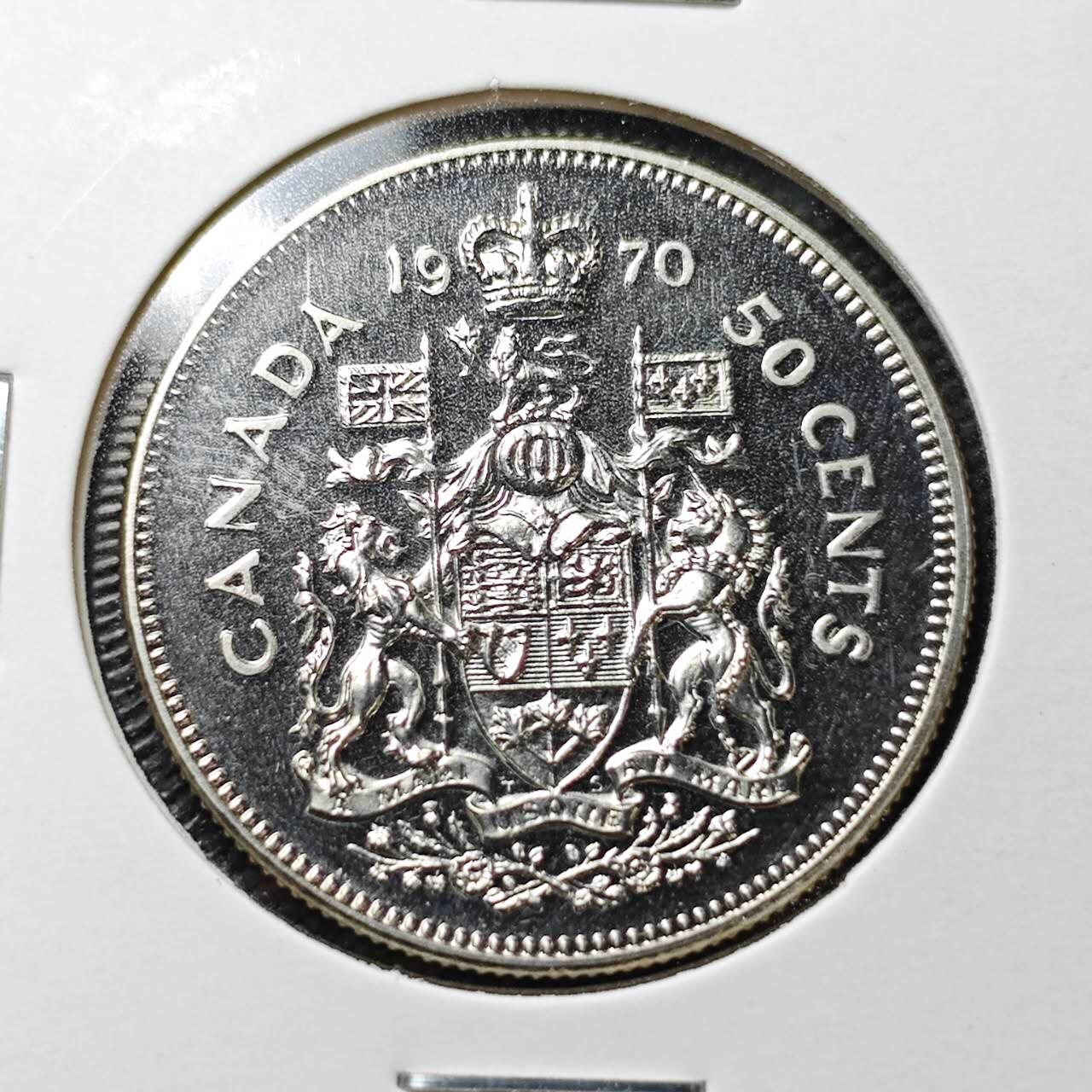 KK钱币收藏小铺  第365场  2月预留时间 周末发货  1970加拿大50分 好品