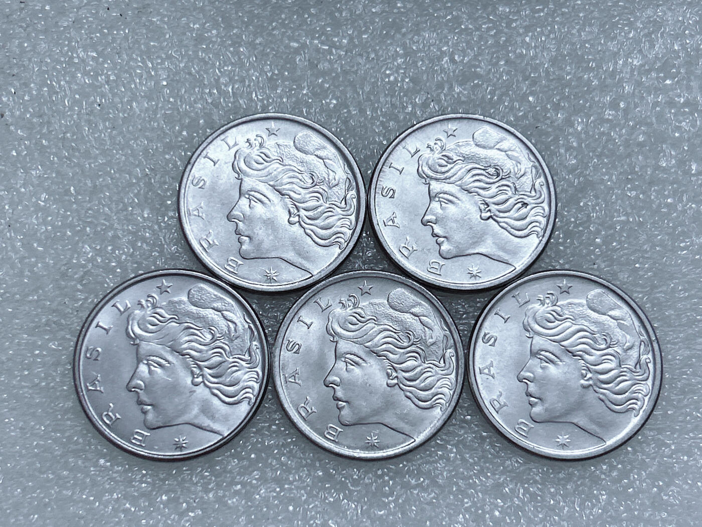 第一海外回流一元起拍收藏 散集专场  第262期 巴西50分不锈钢币 5枚 原光美品