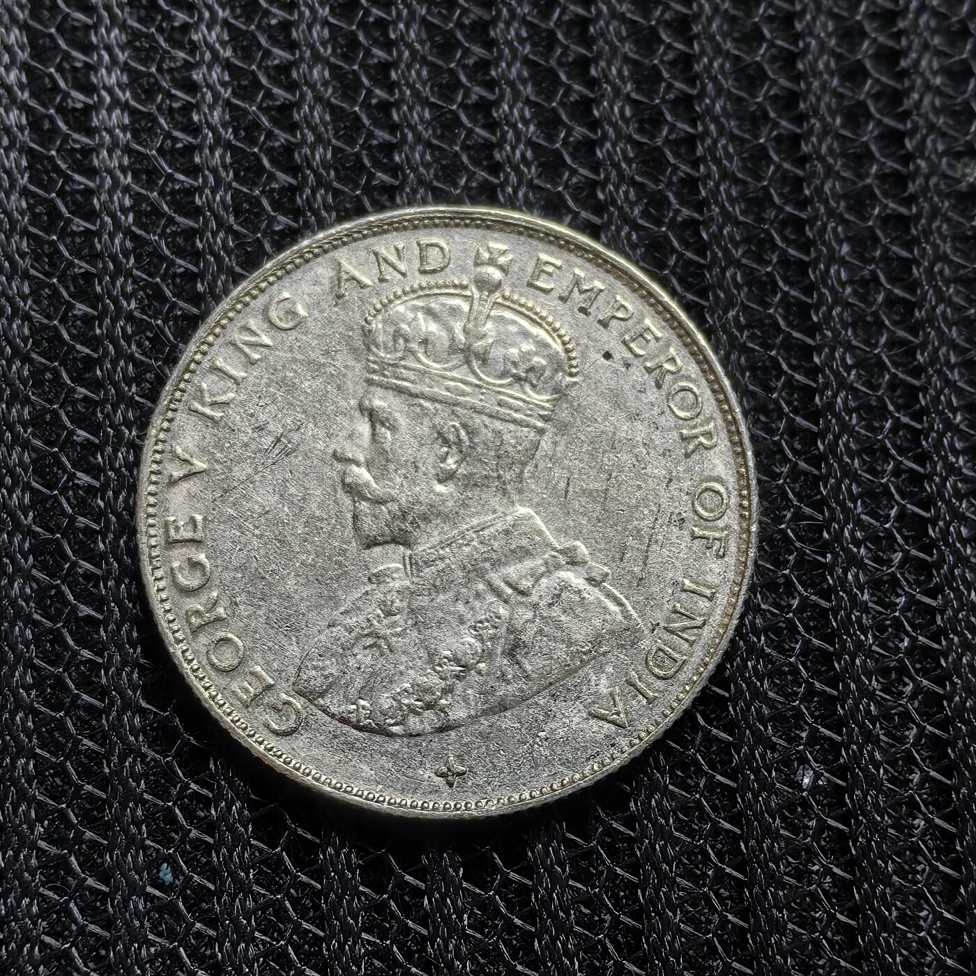 道一币馆币章第一百五十三场 英属海峡殖民地1921年乔治五世50分银币