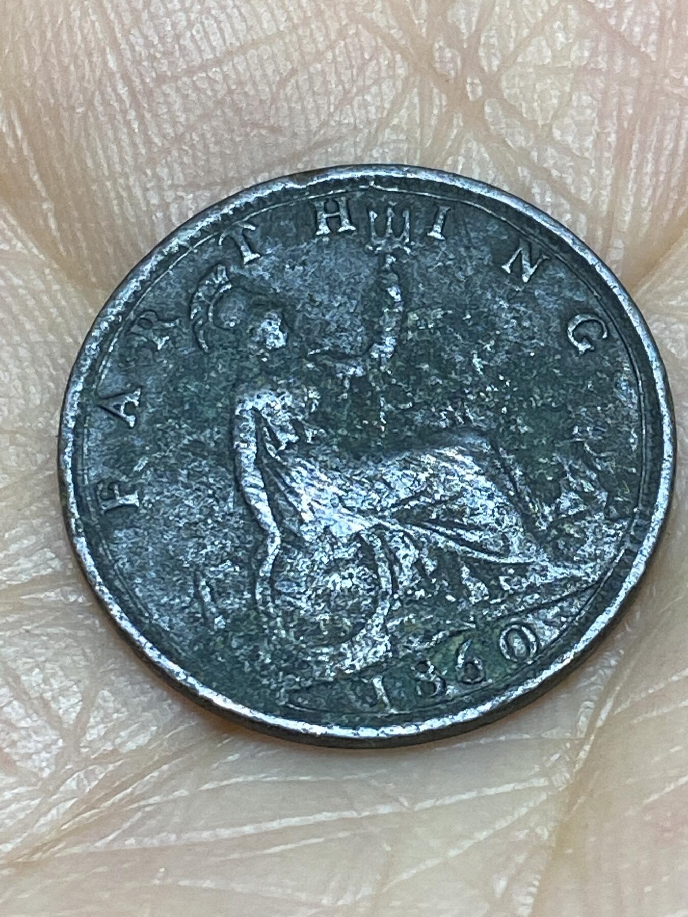 2025年第一百二十四场(总第一百五十场）外国好品散币(免佣金) 少见–英国🇬🇧1860年1法新(维多利亚女王中年桂冠第二版，首发年)