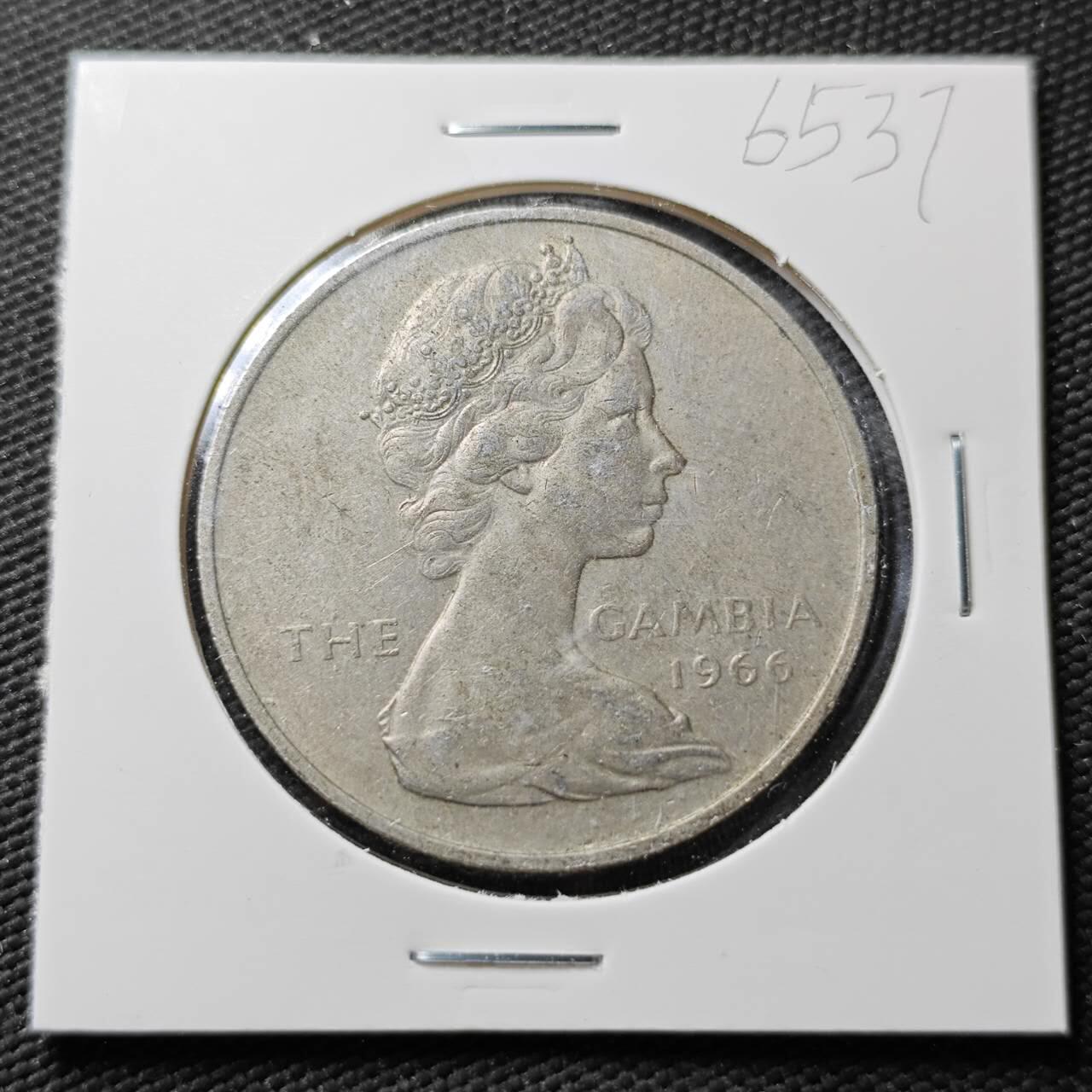 KK钱币收藏小铺  第365场  2月预留时间 周末发货  1966英属冈比亚4先令