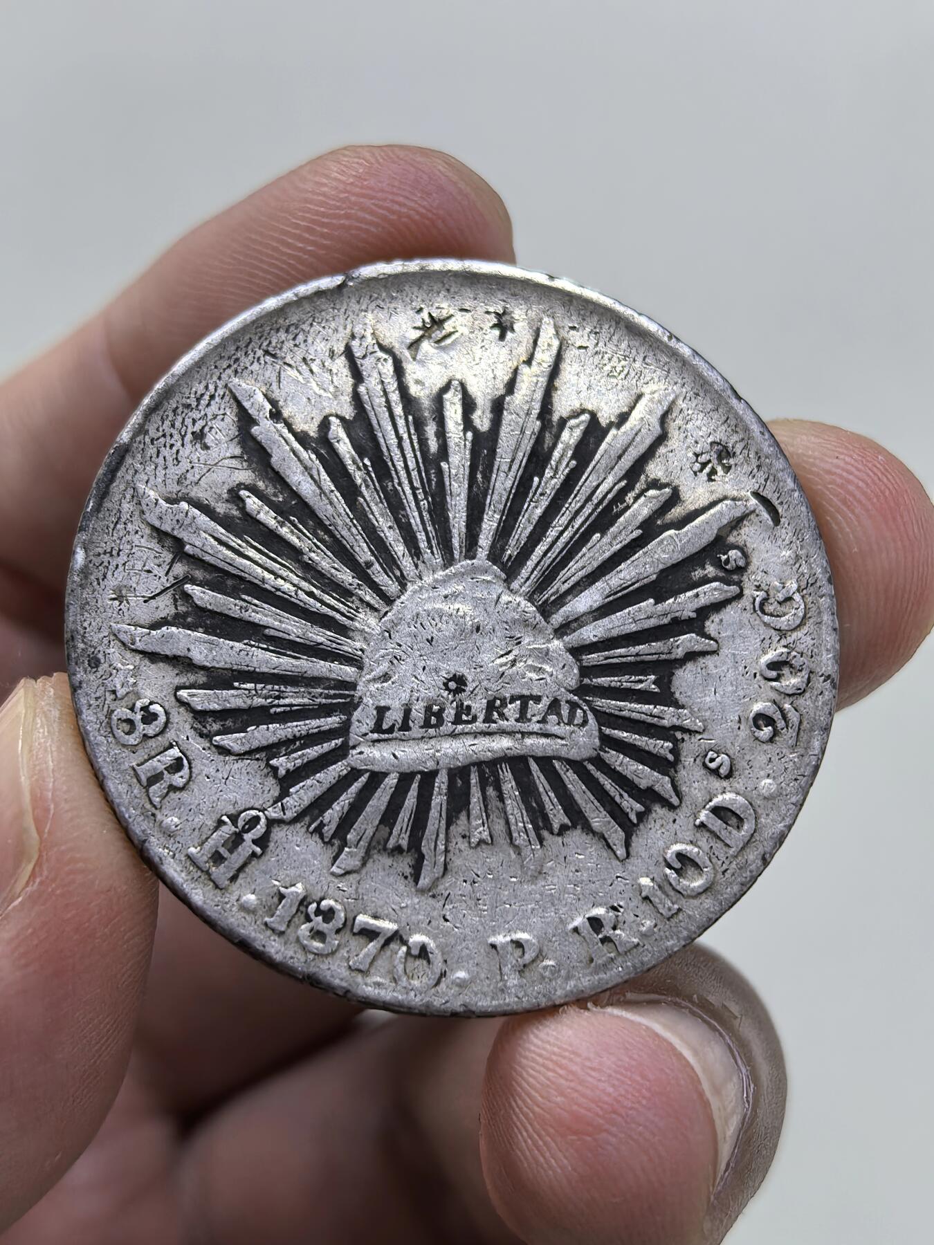 博洋堂世界钱币拍卖第146期（全场包邮） 墨西哥花边鹰洋1870HO PR 五级币100美元起步 少见好品竖O