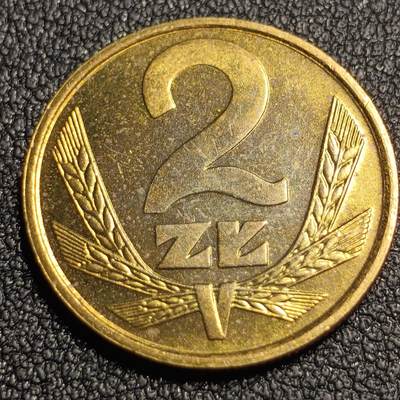 泉币菌-第128场-精品福利场(115场之后的本周末发货，感谢理解) - 原铜光 波兰1985年 2兹罗提铝青铜硬币 麦穗 鹰 21mm 币值已经四五块了