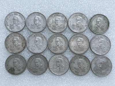 第一海外回流一元起拍收藏 散集专场  第262期 - 菲律宾25分 画家胡安•卢纳 铜镍币 15枚