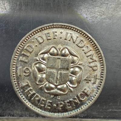 【淘币小摊】实时拍第七百八十九拍   散币场   满百包邮可预留二周 每周一统一发货   - 英国1941年乔治六世3便士银币