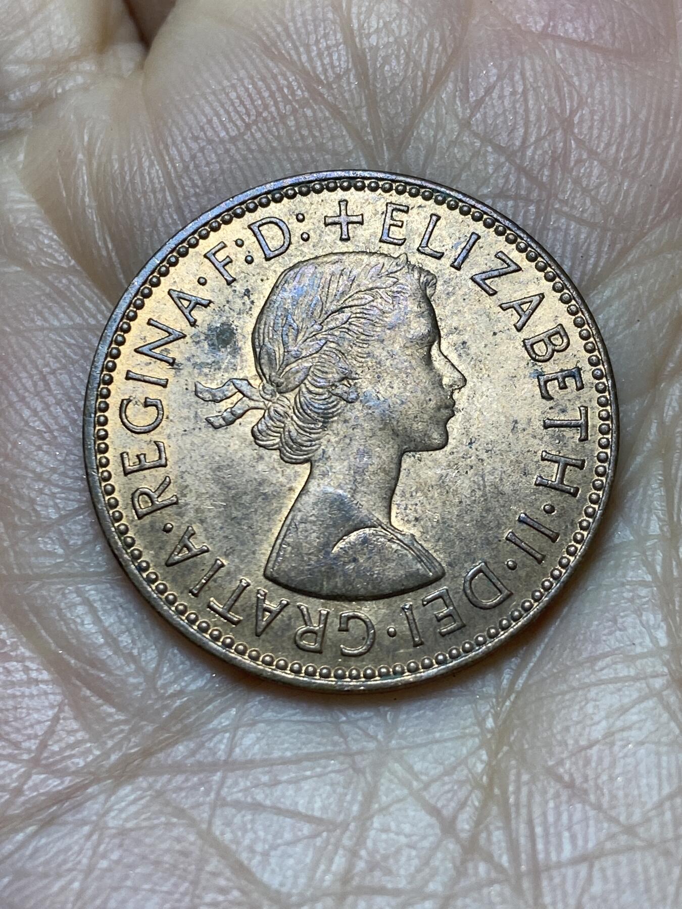 2025年第一百二十四场(总第一百五十场）外国好品散币(免佣金) 英国🇬🇧1966年半便士(伊丽莎白二世青年桂冠第二版)