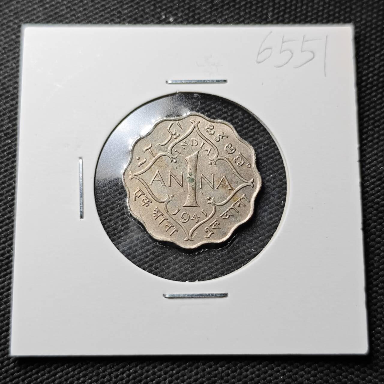 KK钱币收藏小铺  第365场  2月预留时间 周末发货  1941英属印度1安娜