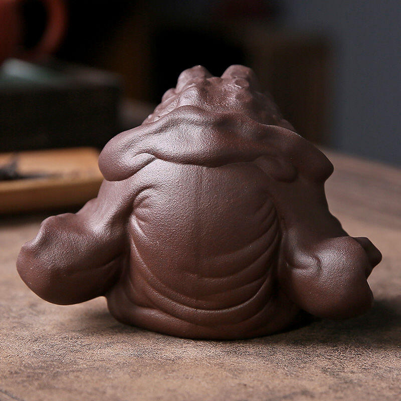 听雨轩（18）精品陶瓷专场 紫砂茶宠朱泥招财蟾蜍