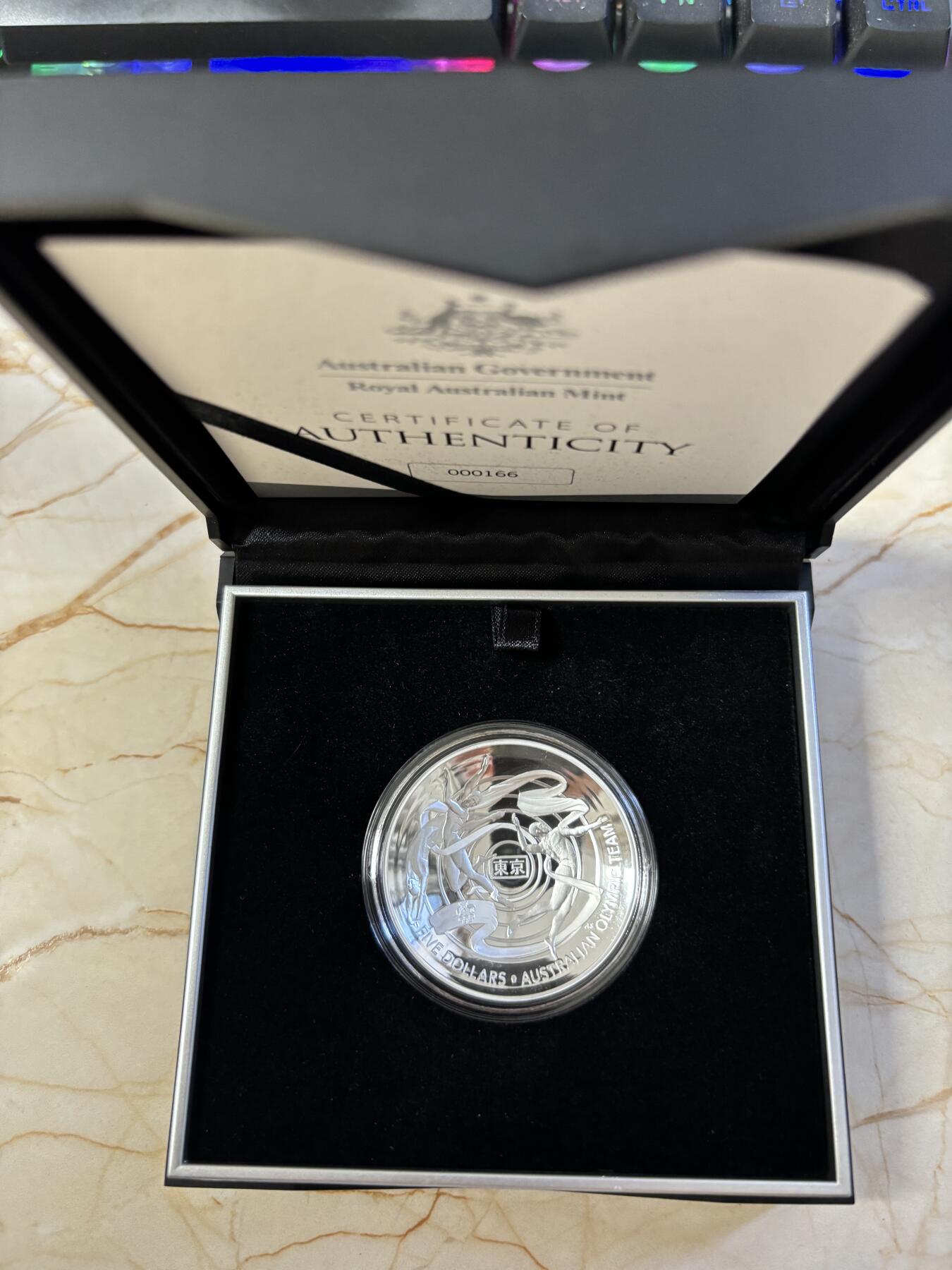 第181期拍卖 澳大利亚2020年东京奥运1盎司曲面精制纪念银币，9999银，发行2020枚