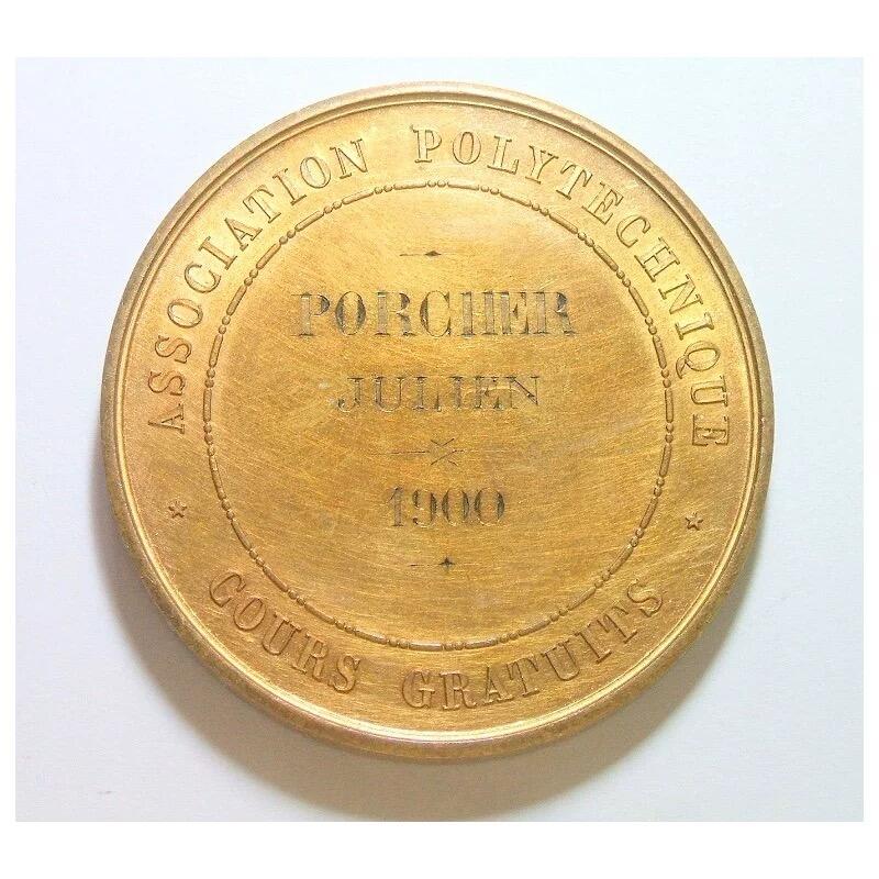 法国1900年 女神玛丽安娜坐像高浮雕精制大镀金章 50MM