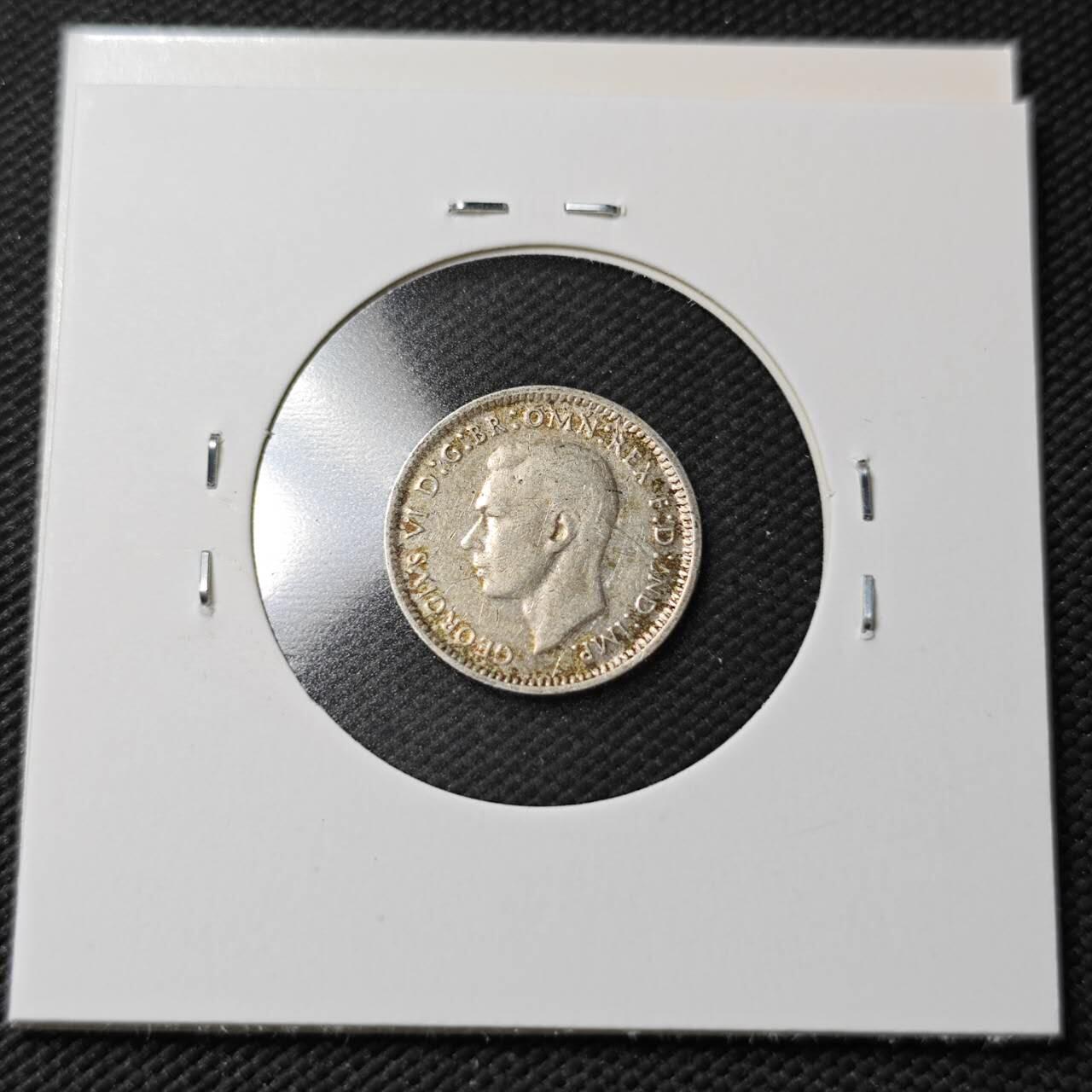 KK钱币收藏小铺  第365场  2月预留时间 周末发货 1944 澳大利亚3便士银币