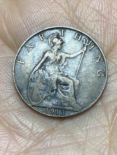 2025年第一百二十四场(总第一百五十场）外国好品散币(免佣金) - 英国🇬🇧1913年1法新(乔治五世第一版)