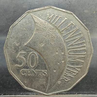 【淘币小摊】实时拍第七百八十九拍   散币场   满百包邮可预留二周 每周一统一发货   - 澳大利亚2000年千禧年50分纪念币