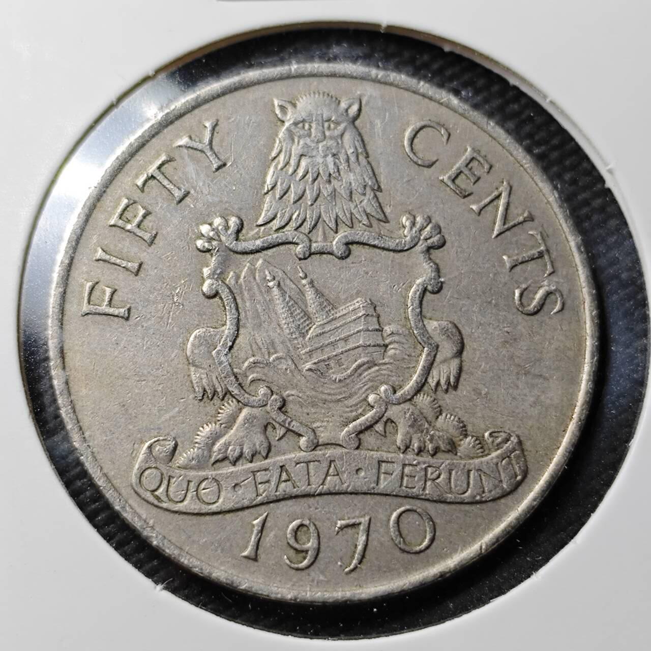 KK钱币收藏小铺  第365场  2月预留时间 周末发货  1970百慕大50分