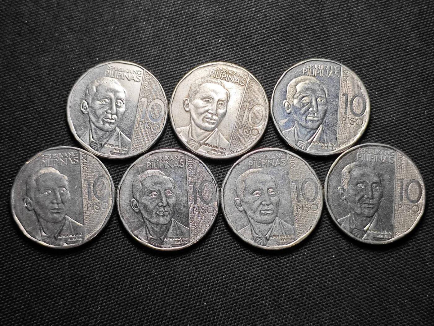 KK钱币收藏小铺  第364场  2月预留时间 周末发货  菲律宾10比索一组7枚