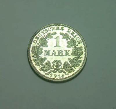 【银】德国一战1914年D版1马克银币 精制PROOF版 极其稀少 - 【银】德国一战1914年D版1马克银币 精制PROOF版 极其稀少