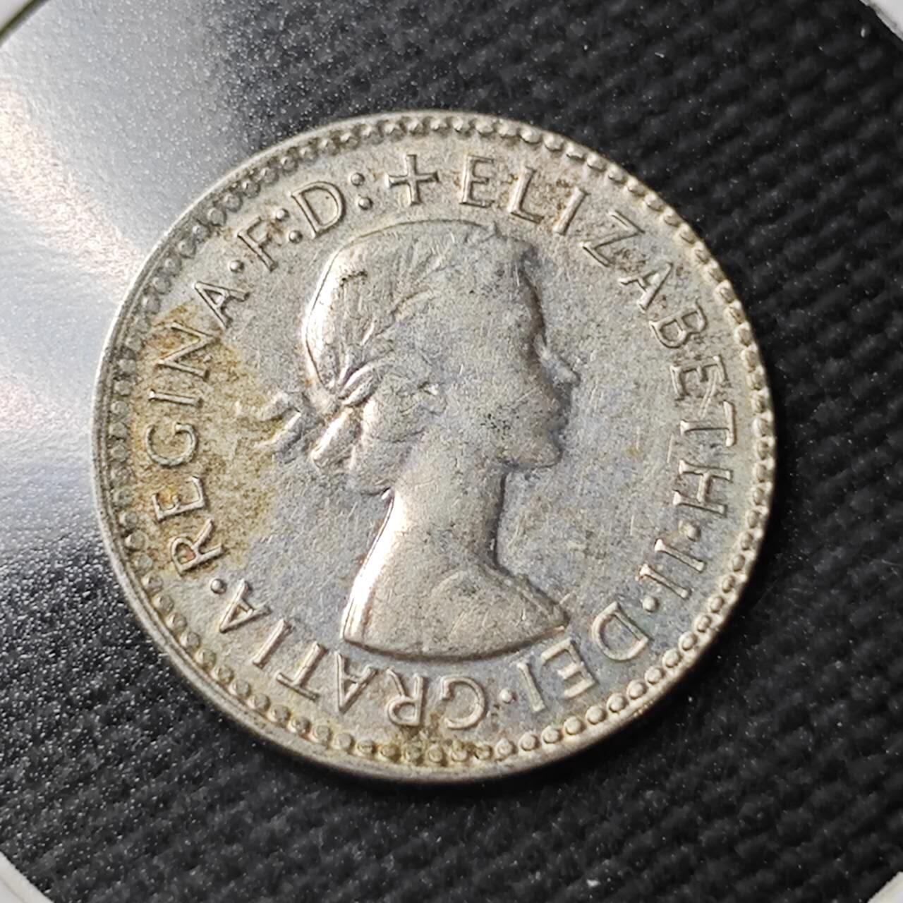 KK钱币收藏小铺  第365场  2月预留时间 周末发货  1960澳大利亚3便士银币