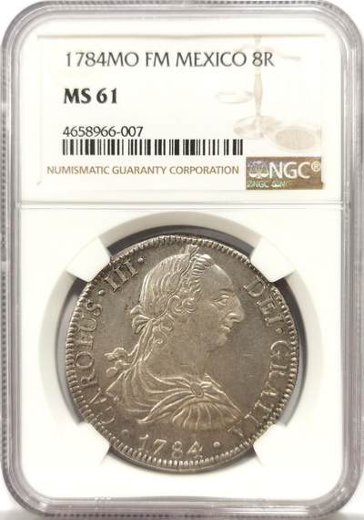 博洋堂“物美丰成”11月精品专场暨第145期（全场包邮） - NGC MS61 西属墨西哥厂卡洛斯三世1784年8里亚尔，麦稀奇卡三人像精品最近好久没见了，这枚卡三双面深打无缺陷，有点类pooflike底板