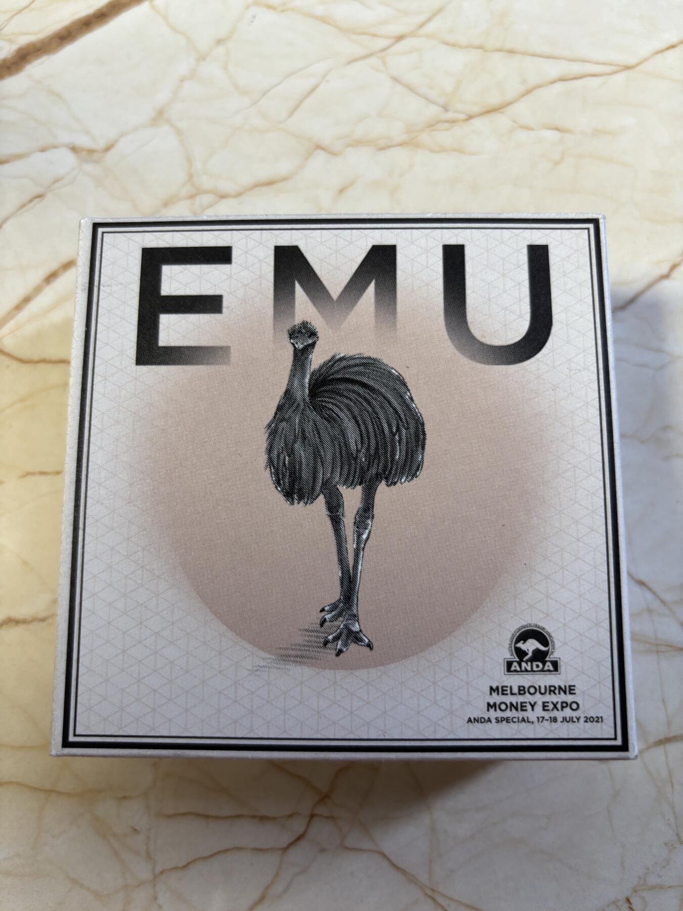 第181期拍卖 澳大利亚2021年墨尔本币展鸸鹋1盎司彩银币特别版，999银，发行2000枚