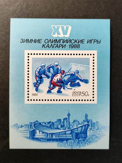 嘉禾收藏    【第370期】            无佣金、可寄存、满30元包邮 - 苏联邮票，1988年卡尔加里第15届冬季奥运会小型张